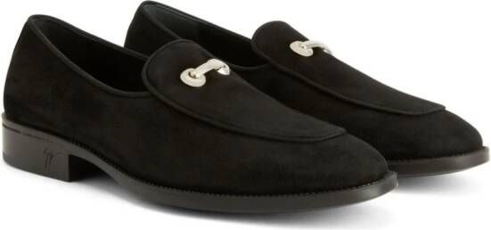 Giuseppe Zanotti Archibald suède loafers Zwart