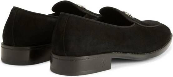 Giuseppe Zanotti Archibald suède loafers Zwart