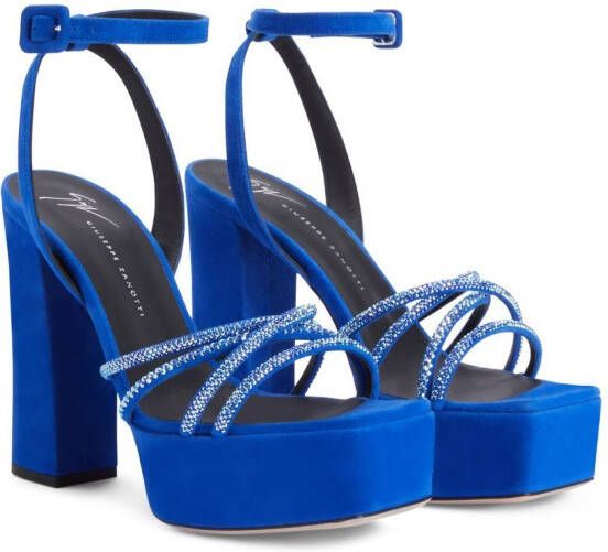 Giuseppe Zanotti Arhama sandalen met plateauzool Blauw