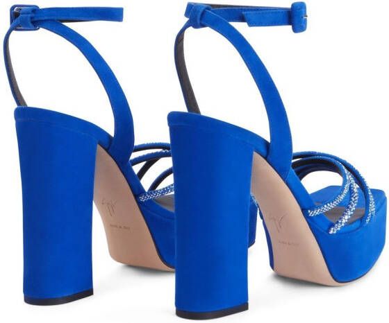 Giuseppe Zanotti Arhama sandalen met plateauzool Blauw