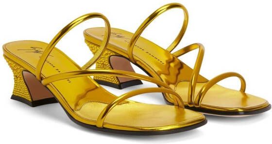 Giuseppe Zanotti Aude sandalen verfraaid met stras Geel