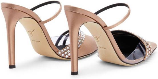 Giuseppe Zanotti 110 mm Audrine pumps met kristallen detail Beige