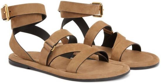 Giuseppe Zanotti Aymon suède sandalen Bruin