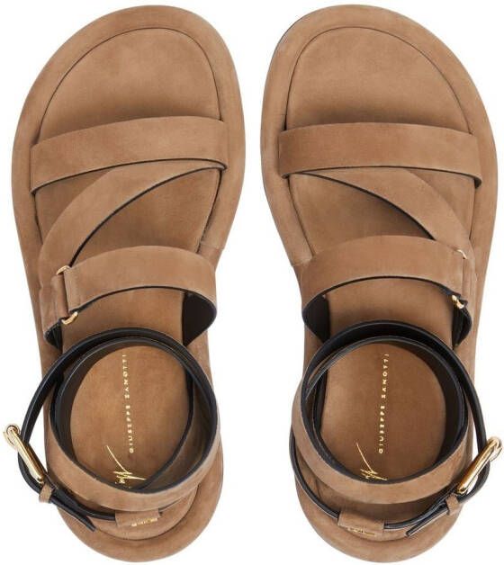 Giuseppe Zanotti Aymon suède sandalen Bruin