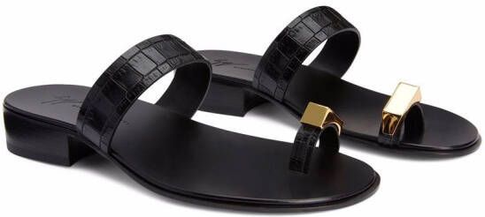 Giuseppe Zanotti Bardack sandalen met krokodillenleer-effect Zwart