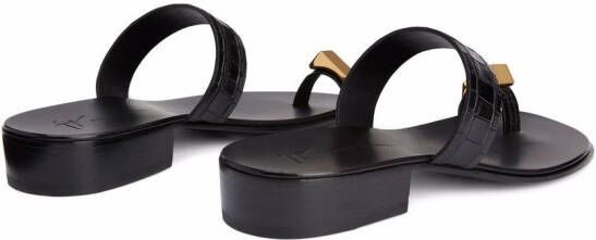 Giuseppe Zanotti Bardack sandalen met krokodillenleer-effect Zwart