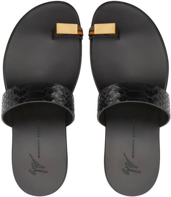 Giuseppe Zanotti Bardack sandalen met slangenhuid-effect Zwart