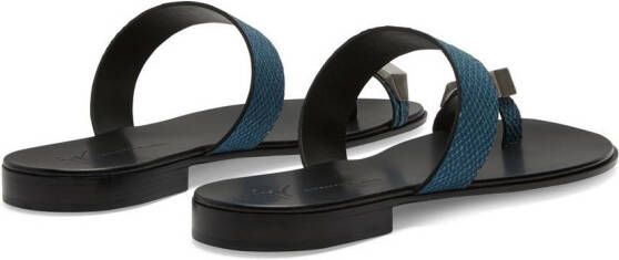 Giuseppe Zanotti Bardack sandalen van slangenleer Blauw