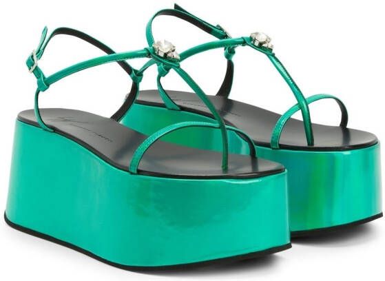 Giuseppe Zanotti Barnack sandalen met plateauzool Groen