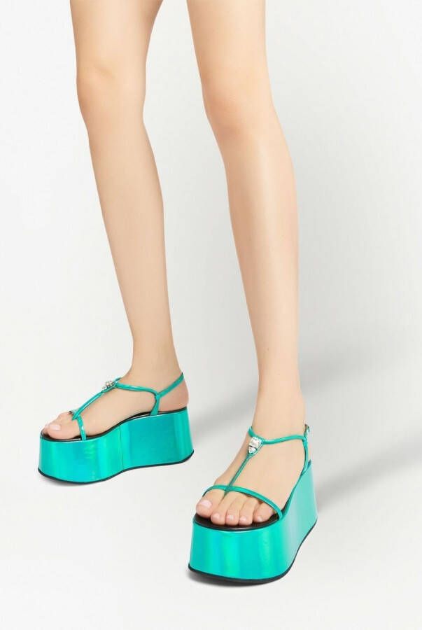 Giuseppe Zanotti Barnack sandalen met plateauzool Groen