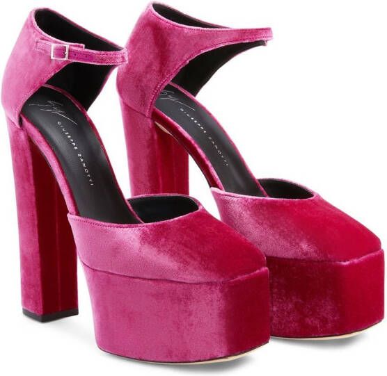 Giuseppe Zanotti Bebe fluwelen pumps Roze