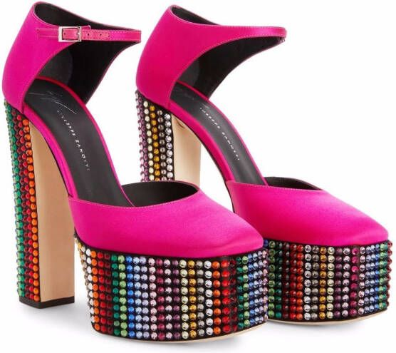 Giuseppe Zanotti Bebe sandalen met plateauzool Roze