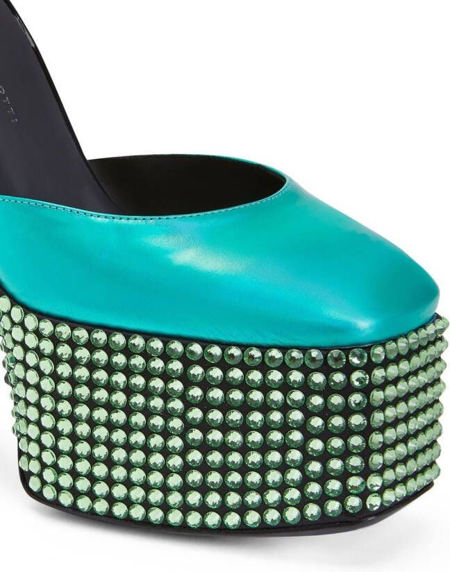 Giuseppe Zanotti Bebe Strass pumps met plateauzool Groen