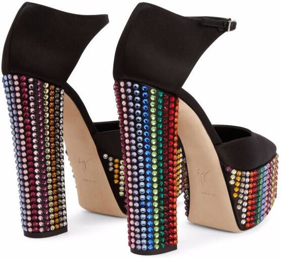 Giuseppe Zanotti Bebe Strass pumps met plateauzool Zwart