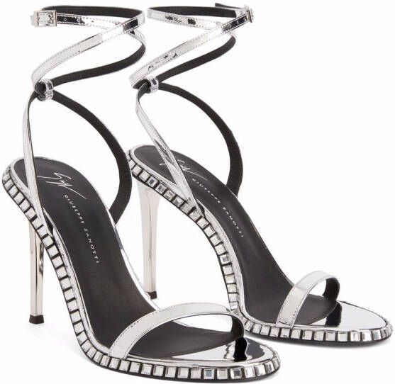 Giuseppe Zanotti Bellatriks leren sandalen Zilver