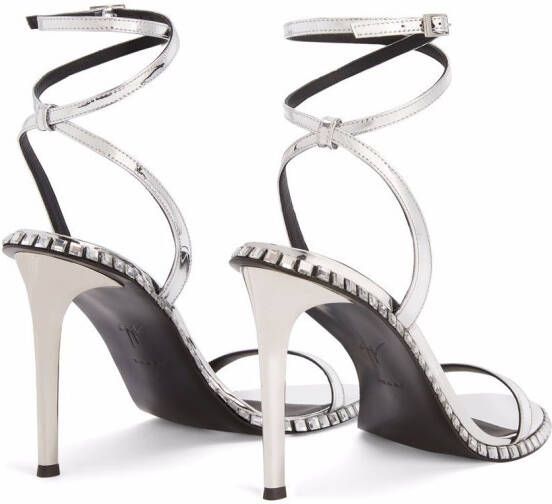 Giuseppe Zanotti Bellatriks leren sandalen Zilver