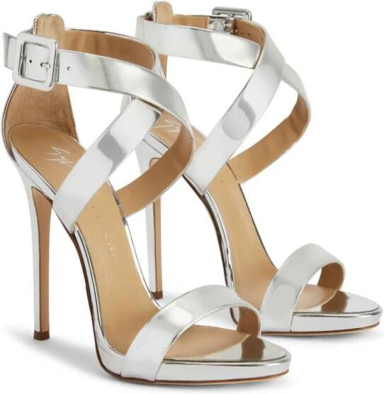 Giuseppe Zanotti Bellis leren sandalen Zilver