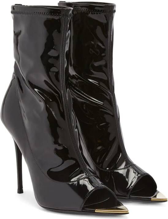 Giuseppe Zanotti Bette laarzen met open neus Zwart