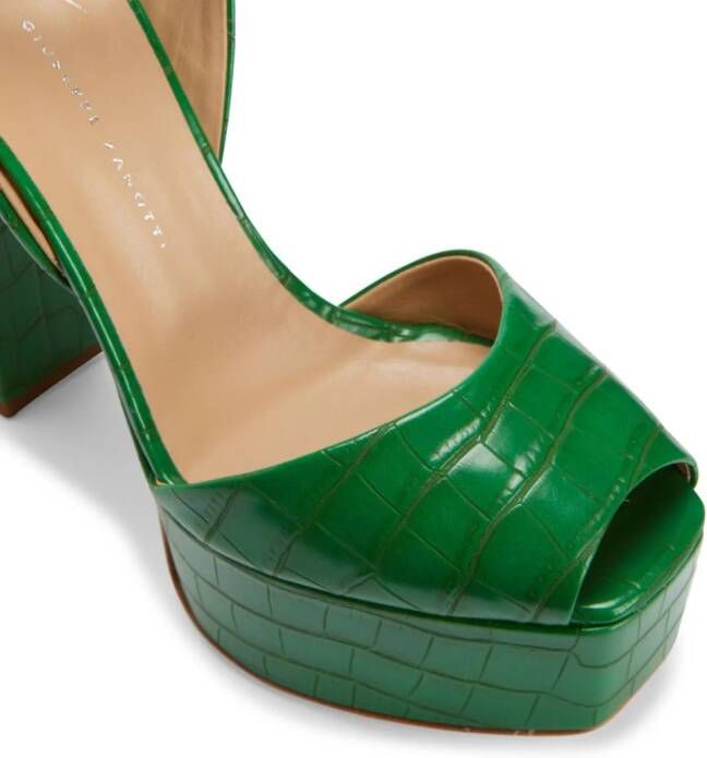 Giuseppe Zanotti Sandalen met krokodillenprint Groen