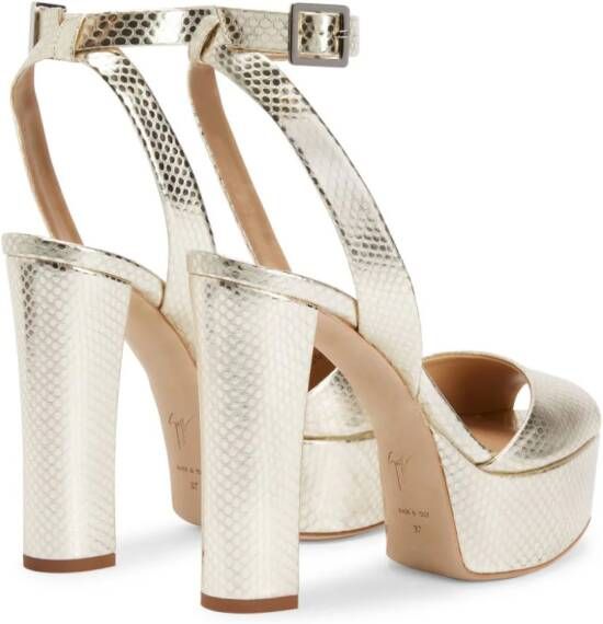 Giuseppe Zanotti Blis python-print sandalen Goud