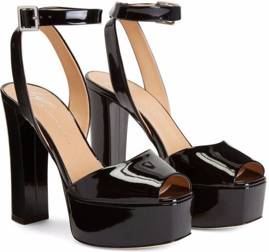 Giuseppe Zanotti Betty sandalen met plateauzool Zwart