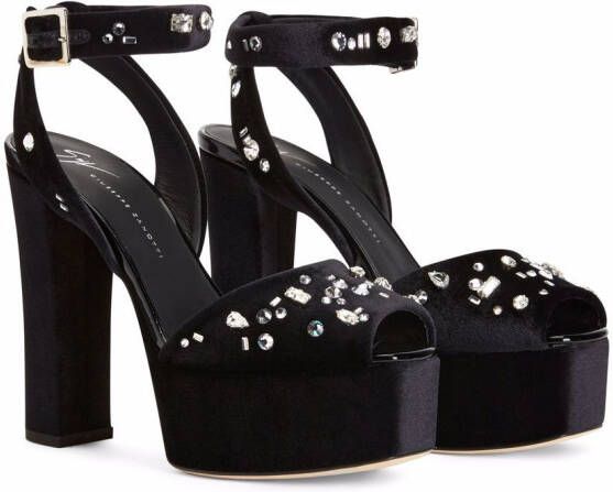 Giuseppe Zanotti Betty suède sandalen Zwart