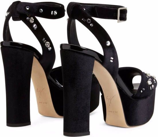 Giuseppe Zanotti Betty suède sandalen Zwart