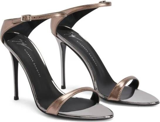 Giuseppe Zanotti Beverlee leren sandalen Zilver