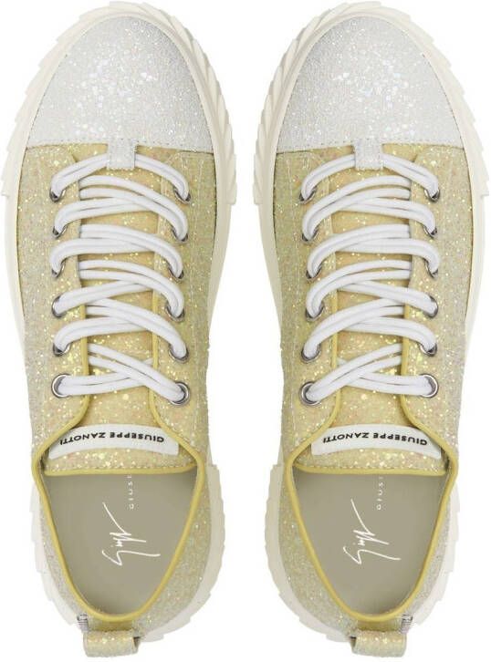 Giuseppe Zanotti Blabber sneakers met glitter Geel