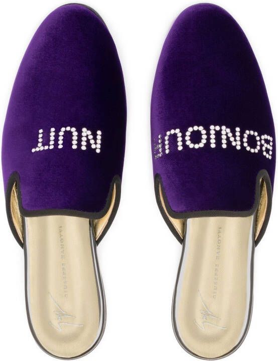 Giuseppe Zanotti Bonjour Nuit fluwelen loafers Paars