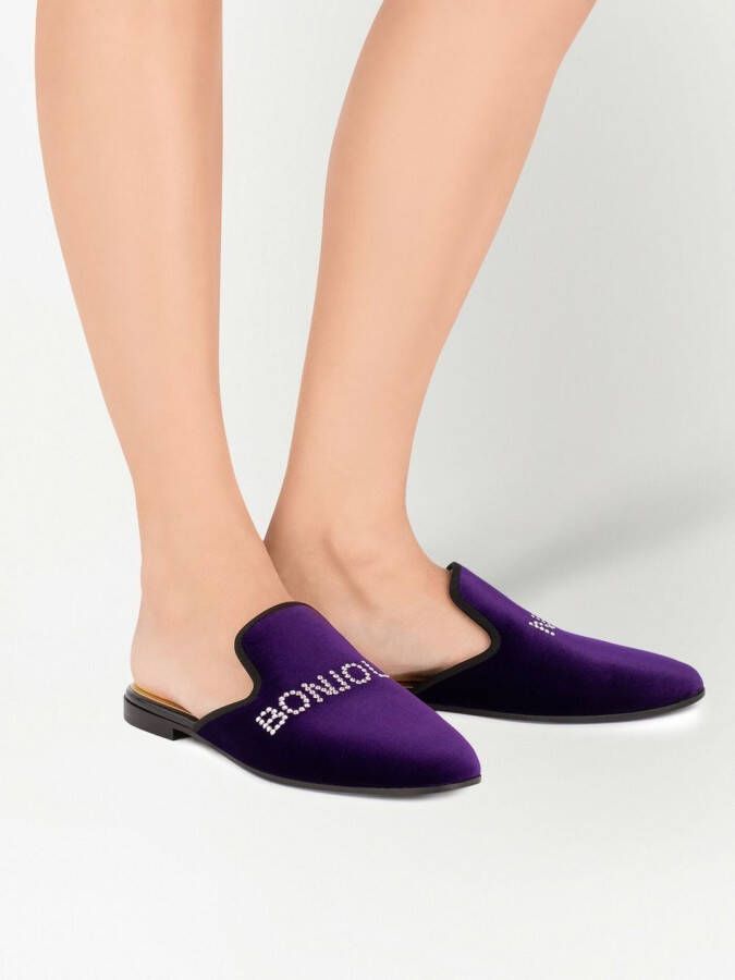 Giuseppe Zanotti Bonjour Nuit fluwelen loafers Paars
