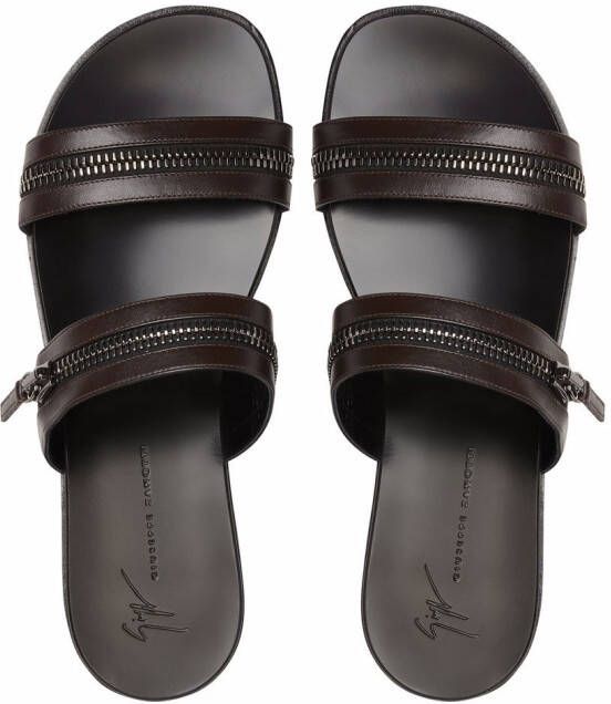 Giuseppe Zanotti Brad sandalen met ritsdetail Bruin