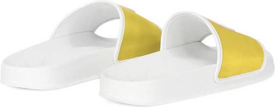 Giuseppe Zanotti Brett satijnen slippers Geel