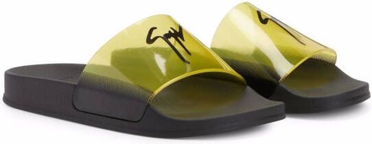 Giuseppe Zanotti Brett slippers Geel