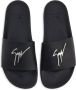 Giuseppe Zanotti Brett slippers met logo-applicatie Zwart - Thumbnail 4