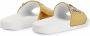 Giuseppe Zanotti Brett slippers met logo Goud - Thumbnail 3