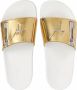 Giuseppe Zanotti Brett slippers met logo Goud - Thumbnail 4