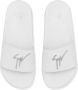 Giuseppe Zanotti Brett slippers met logo Wit - Thumbnail 3