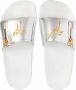 Giuseppe Zanotti Brett slippers met logo Zilver - Thumbnail 4