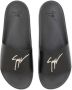 Giuseppe Zanotti Brett slippers met logo Zwart - Thumbnail 3