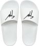 Giuseppe Zanotti Brett slippers met logoprint Wit - Thumbnail 4