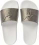 Giuseppe Zanotti Brett slippers met metallic afwerking Zilver - Thumbnail 4