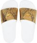 Giuseppe Zanotti Brett slippers met slangenhuid-effect Goud - Thumbnail 4