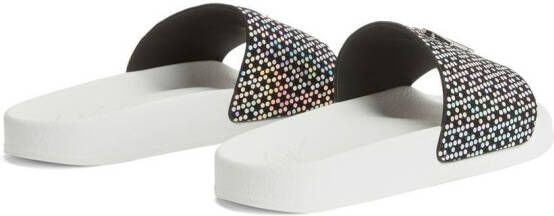 Giuseppe Zanotti Brett slippers met stippen Zwart