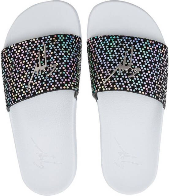 Giuseppe Zanotti Brett slippers met stippen Zwart