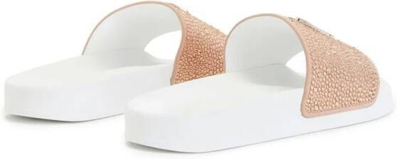 Giuseppe Zanotti Brett verfraaide slippers Roze