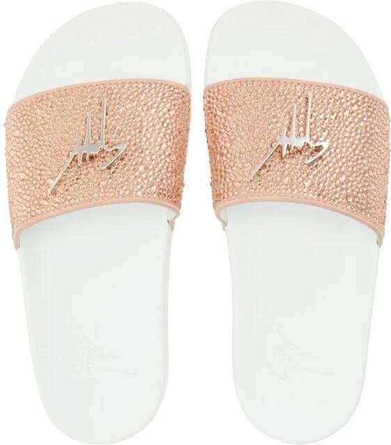 Giuseppe Zanotti Brett verfraaide slippers Roze