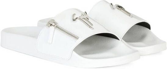 Giuseppe Zanotti Brett Zip slippers Wit