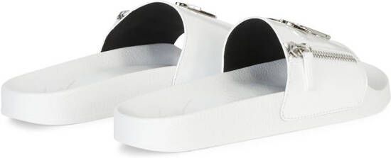 Giuseppe Zanotti Brett Zip slippers Wit