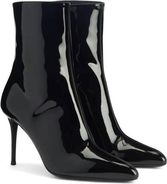 Giuseppe Zanotti Brytta 90 mm lakleren enkellaarzen Zwart